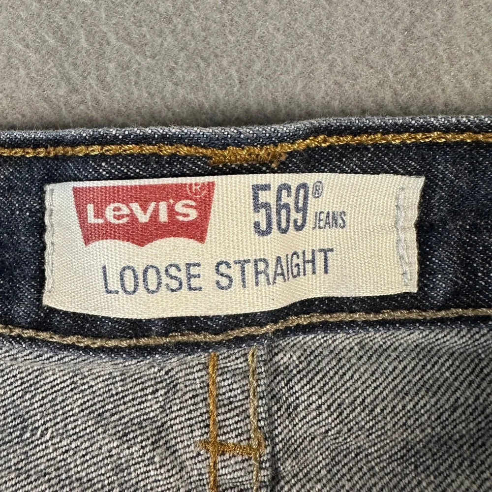 Levis 569 Loose Straight Jeans Mens 40x30 Dark Wash Blue Denim 100% Cotton